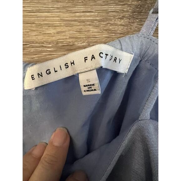 English Factory Ruffle layered Crop top Sz Small Blue Cropped - Picture 2 of 7